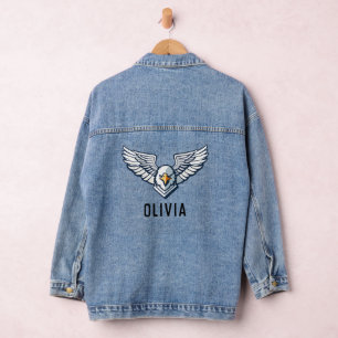 Veste En Jean Ailes d'aigle Personnalisé