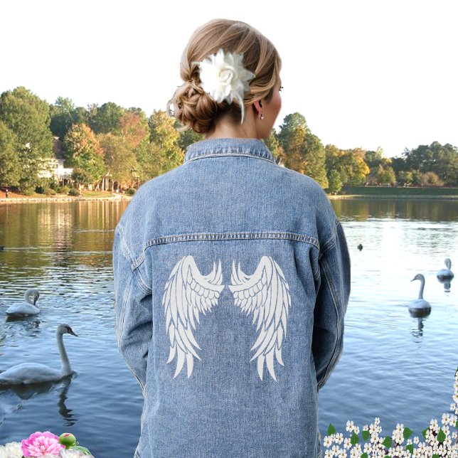 Veste En Jean Ailes d'ange blanches (Créateur téléchargé)