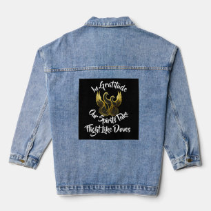 Veste En Jean "Ailes d'or de la gratitude"