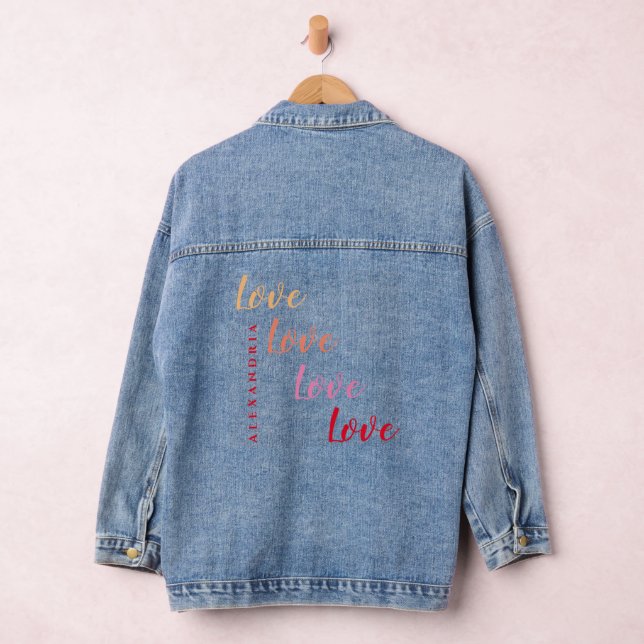 Veste En Jean Aimer une typographie minimale personnalisée (Hangar)