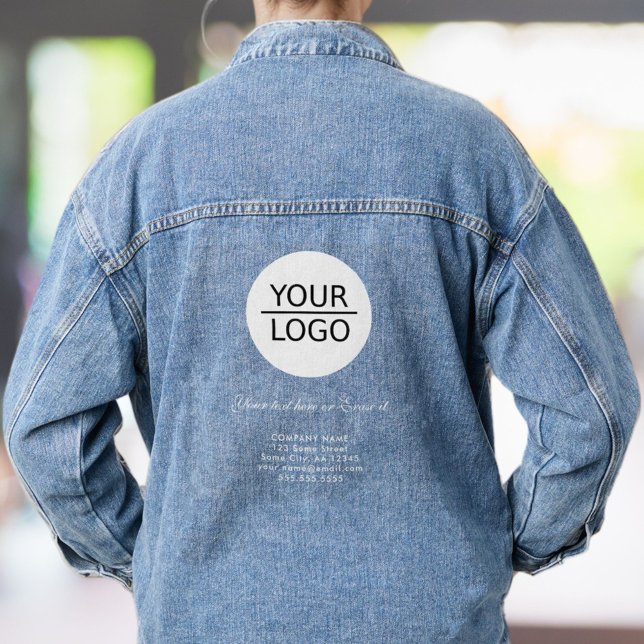 Veste En Jean Ajoutez votre logo avec le texte personnalisé Soci (Créateur téléchargé)