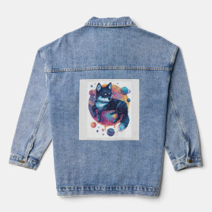 Veste En Jean Akita astral - Chien de l'espace cosmique