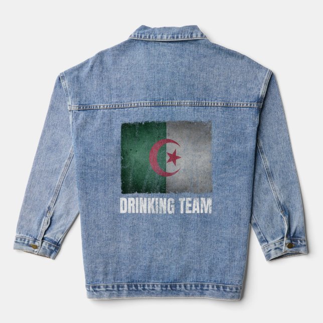 Veste En Jean Algérie Drick Team Graphic pour Hommes Drôle Alger (Verso)