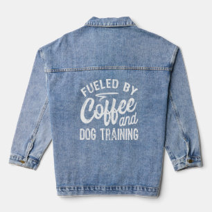 Veste En Jean Alimenté Par Un Entraîneur De Chien D'Entraînement