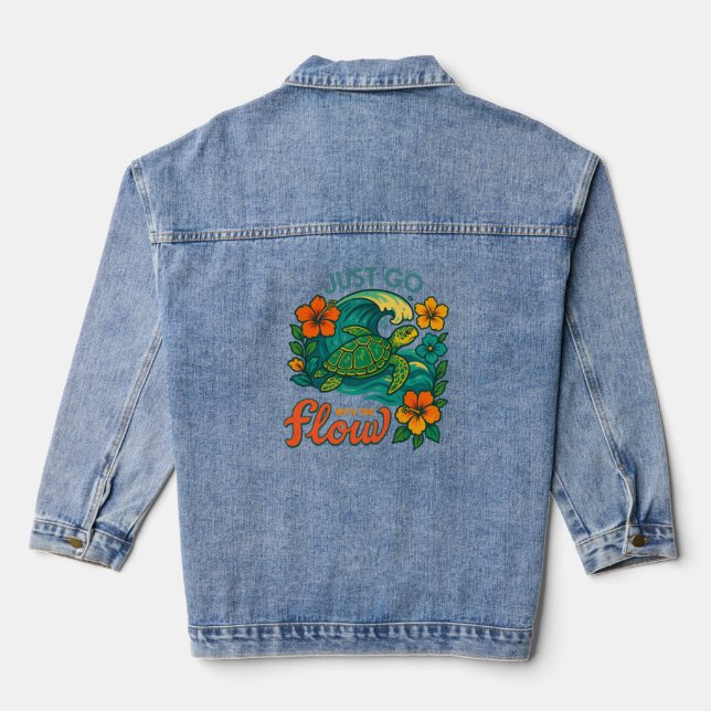 Veste En Jean Aller avec la tortue (Verso)