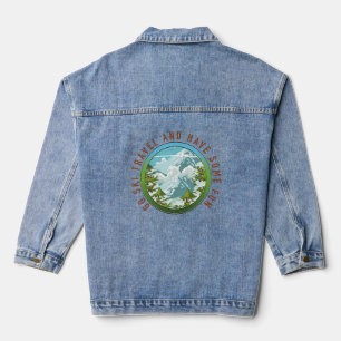 Veste En Jean Aller skier voyager et s'amuser logo de voyage.