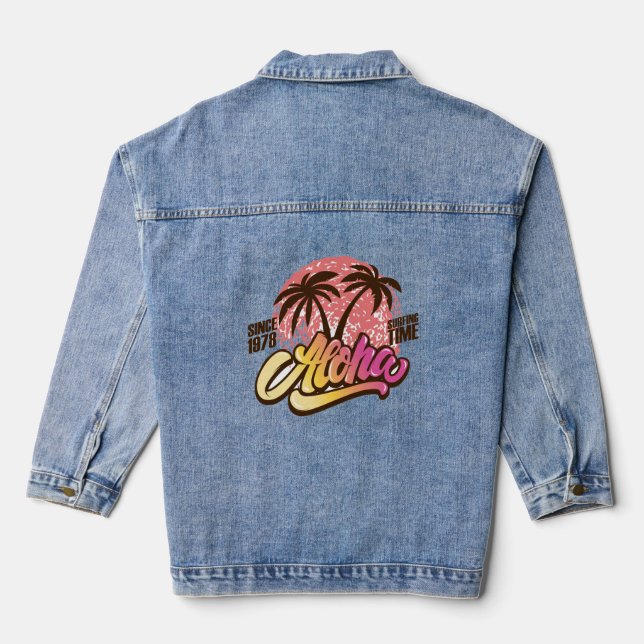 Veste En Jean Aloha Surf Time (Verso)