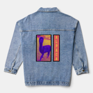 VESTE EN JEAN ALPACA ABSTRAIT COLORÉ FUNKY IMAGE PURPLE JAUNE