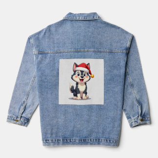 Veste En Jean Amant de chien Husky de Noël Malamute (2)
