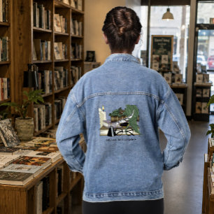 Veste En Jean Amant de livres dragon endormi fantaisiste vert co