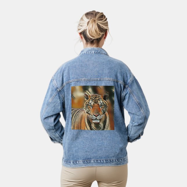 Veste En Jean Amateurs de jungle de tigre cool (Modèle)