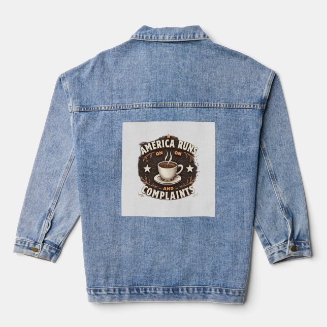 Veste En Jean America Runs on Coffee and Complaints (Verso)