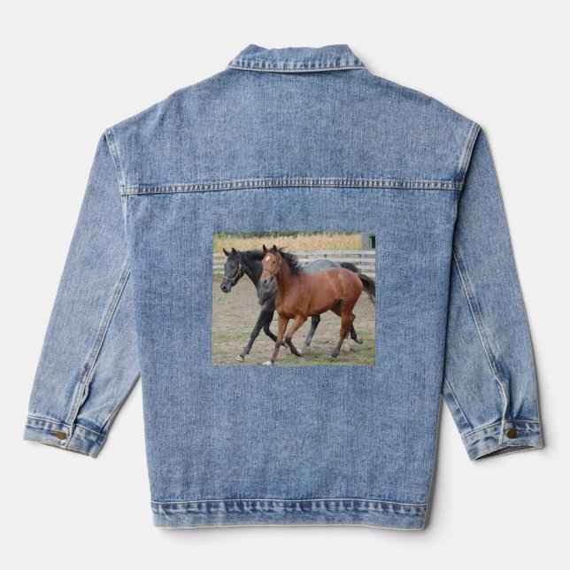 Veste En Jean Amour des chevaux (Verso)