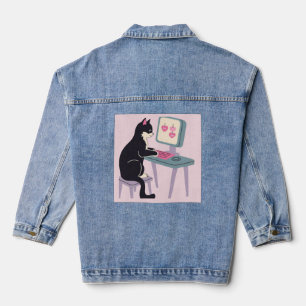Veste En Jean Amoureux des chats Chat tuxedo