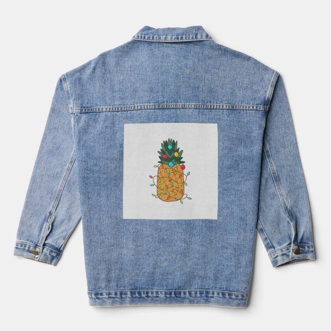 Veste En Jean Ananas de Noël tropical (Verso)