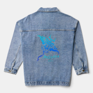 Veste En Jean Anegada Bvi Vintage Tribal Manta Ray Vacances