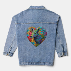 Veste En Jean Animal avec Autisme Puzzle Coeur Sublimat