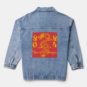 Veste En Jean Année de l'or Dragon