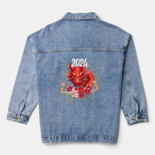 Veste En Jean Année du Dragon 2024, Dragon chinois