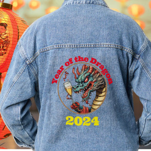 Veste En Jean Année du Dragon 2024 Lunar Zodiac signe