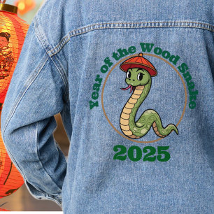 Veste En Jean Année du serpent à bois 2025 signe lunaire Zodiaqu