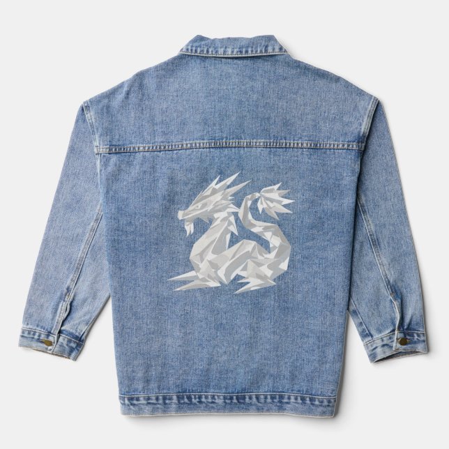 Veste En Jean Année Origami du dragon (Verso)