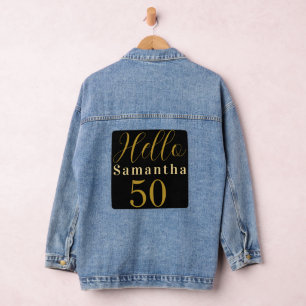 Veste En Jean Anniversaire 50e Anniversaire Noir Or Personnalisé