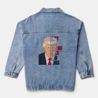 Veste En Jean Anti-Trump ILS MANGENT DES CHATS ET DES CHIENS