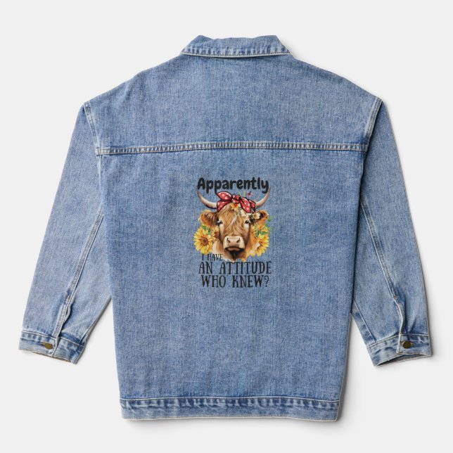 Veste En Jean Apparemment, J'Ai Une Attitude Qui Connaissait Hig (Verso)