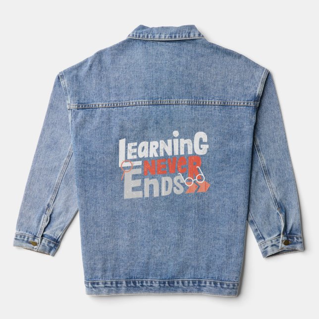 Veste En Jean Apprendre ne finit jamais (Verso)