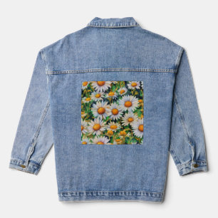 Veste En Jean Aquarelle Jardin Fleurs Faisy