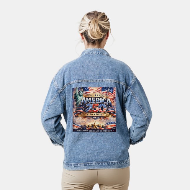 Veste En Jean Aquarelle Jour de l'Indépendance (Modèle)