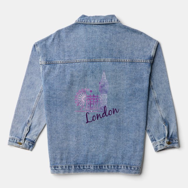 Veste En Jean Aquarelle Londres, Big Ben (Verso)