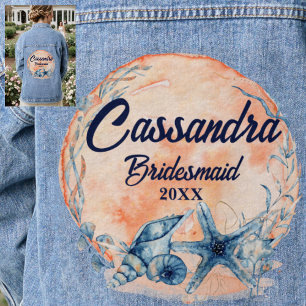 Veste En Jean Aquarelle Monogram Bridesmaid Coques Starfish