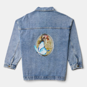 Veste En Jean Aquarelle Papillon Et Cadre