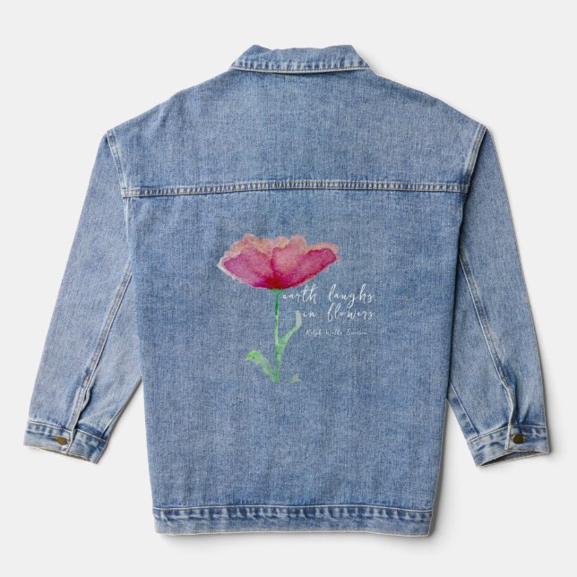Veste En Jean Aquarelle rose Floral (Verso)