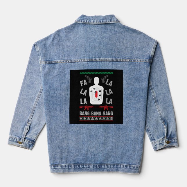Veste En Jean AR15 Gun Point Vilain Sweater de Noël Cadeau cadea (Verso)