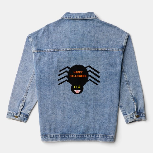 Veste En Jean Araignée noire d'Halloween (Verso)