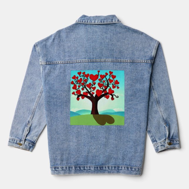 Veste En Jean Arbre d'amour  (Verso)