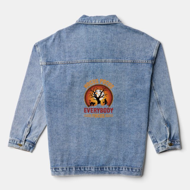 Veste En Jean Arbre de sorcière de concentration de tout le mond (Verso)