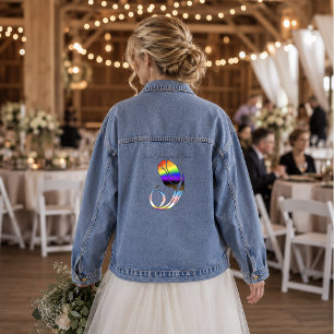 Veste En Jean Arc-en-ciel vibrant Tulipe minimaliste LGBTQ+