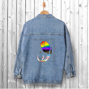 Veste En Jean Arc-en-ciel vibrant Tulipe minimaliste LGBTQ+ 