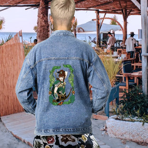 Veste En Jean Archère Elfe de la Forêt Enchantée Verte Fantastiq