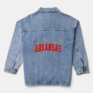 Veste En Jean Arkansas États-Unis Ar Retro Sports Vintages Homme