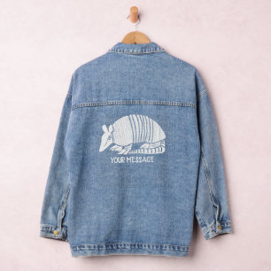 Veste En Jean Armadillo Blanc Personnalisé Graphisme