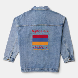 Veste En Jean Arménie et drapeau arménien personnalisés pour fem