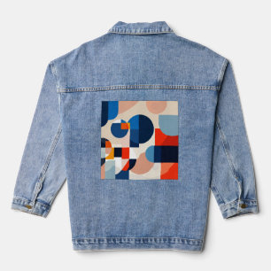 Veste En Jean Art Abstrait géométrique du milieu du siècle scand