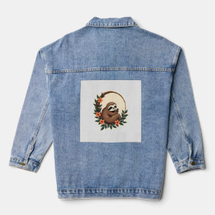 Veste En Jean Art Animal Rétro Botanique Floral Paresseux Vintag