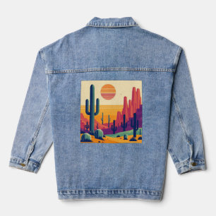 Veste En Jean Art coloré du désert du sud-ouest