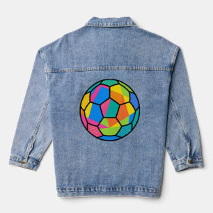 Veste En Jean Art de ballon de football géométrique Pop Art